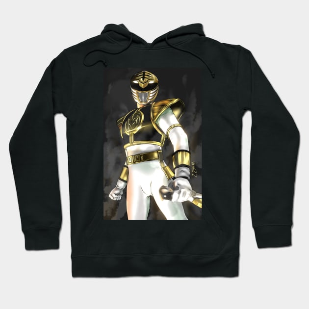 white ranger Hoodie by ArtByVincentVera